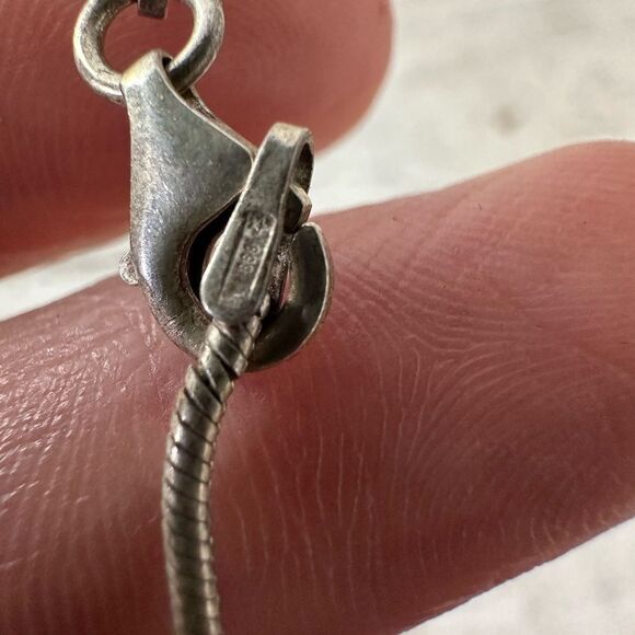 Vintage Modernist Sterling And Abalone Necklace - Picture 4 of 9